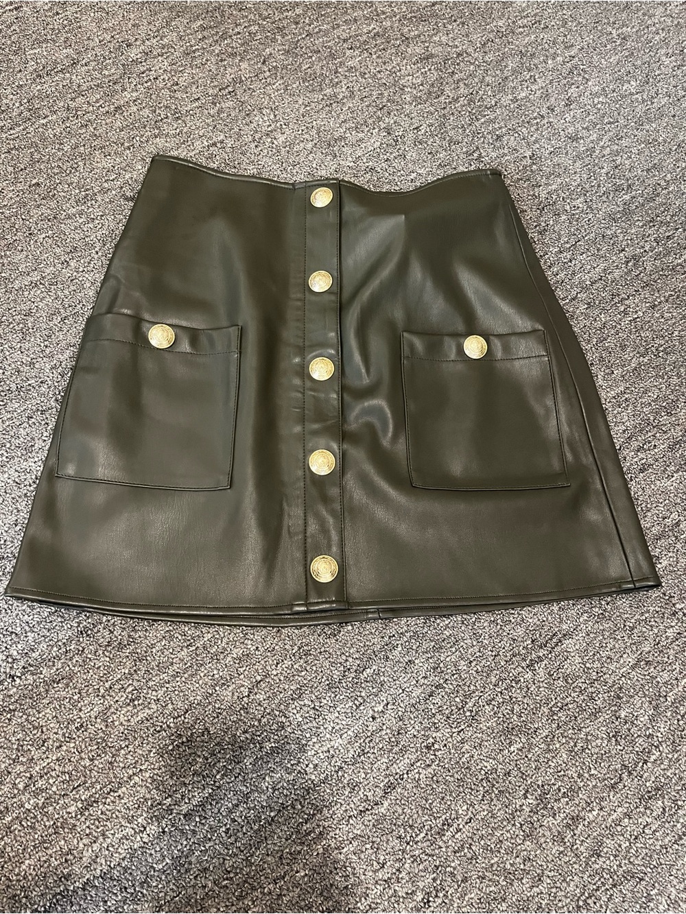 NWT $395 L’Agence Truman Mini Skirt with Gold Buttons Size 4 - Picture 2 of 6